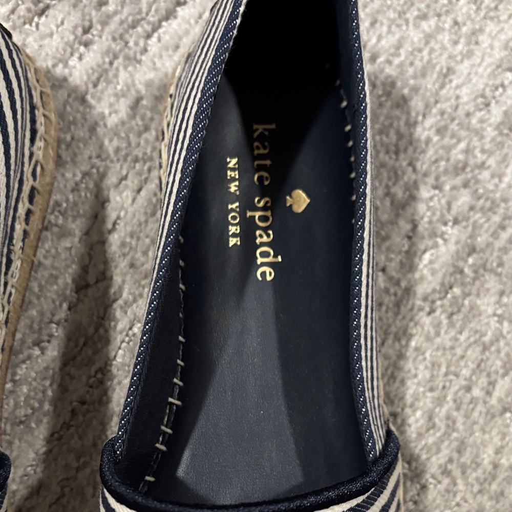 Kate Spade Navy and White Striped Espadrilles with Red Crab size 8 - Picture 2 of 7